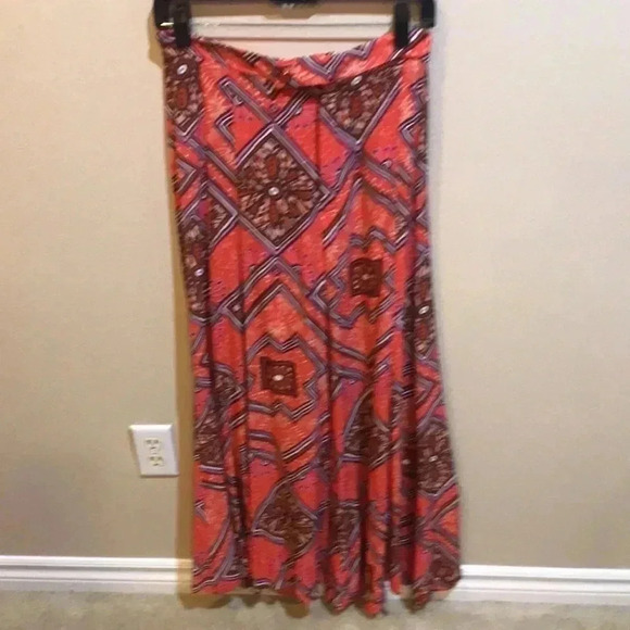 Anthropologie Floral Boho 70’s Styling Extra Wide Leg Pant Zip Front- Size 4 - Picture 4 of 10